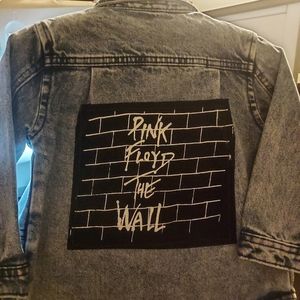 KIDS PINK FLOYD UPCYCLED ACID WASH DENIM JACKET SZ 24M